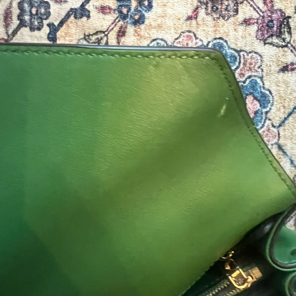 Michael Kors Vibrant Green Leather & Gold Accent Whitney Shoulder Bag, EUC - Picture 10 of 10